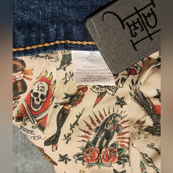 ED HARDY
Men's Distressed Embroidered Tiger Head Skinny Jeans sz 40 - Picture 9 of 13